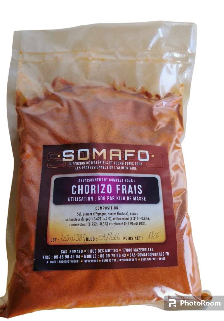 Assaisonnement complet pour chorizo frais - 1kg